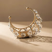 Luxury Crystal Crescent Candle Holder – Gold