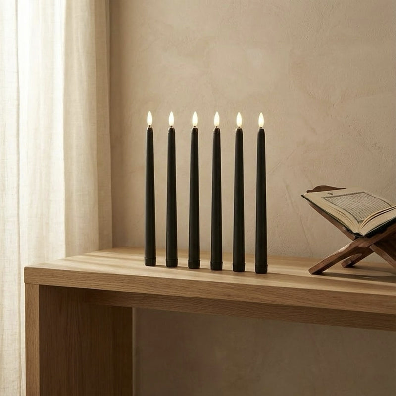 LED Remote Taper Candle – Black