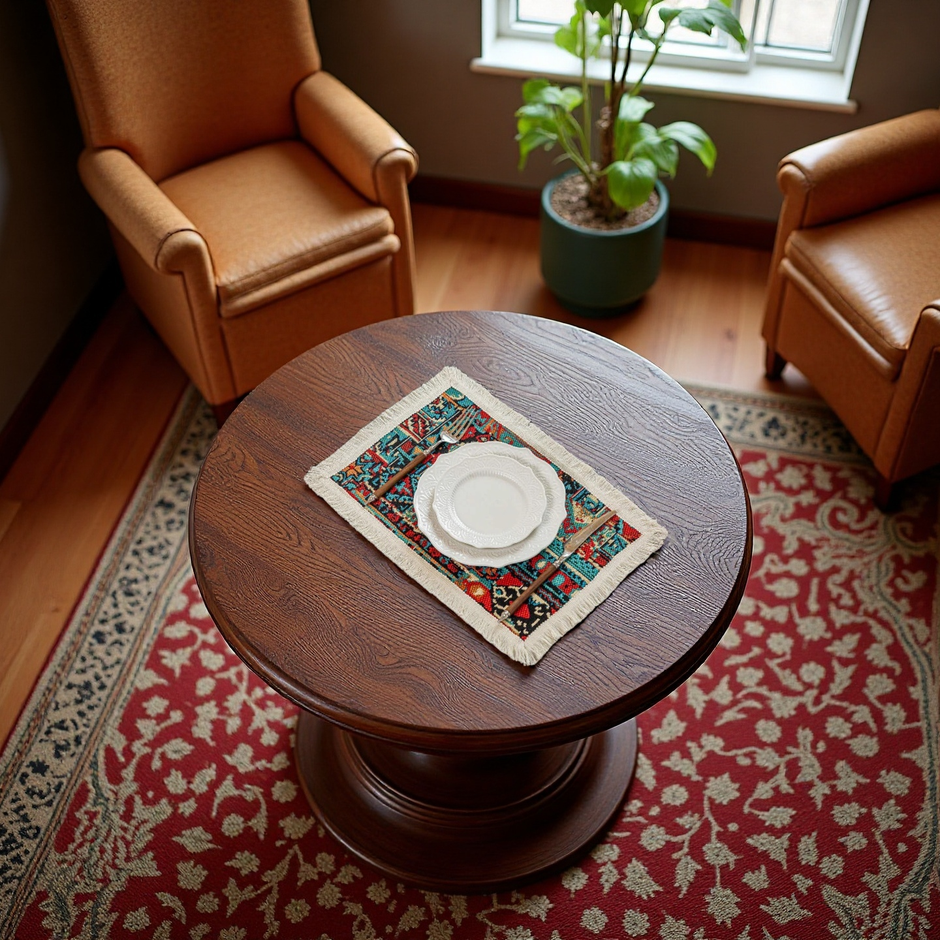 Placemats – Washable Fringe, Moroccan Geometric