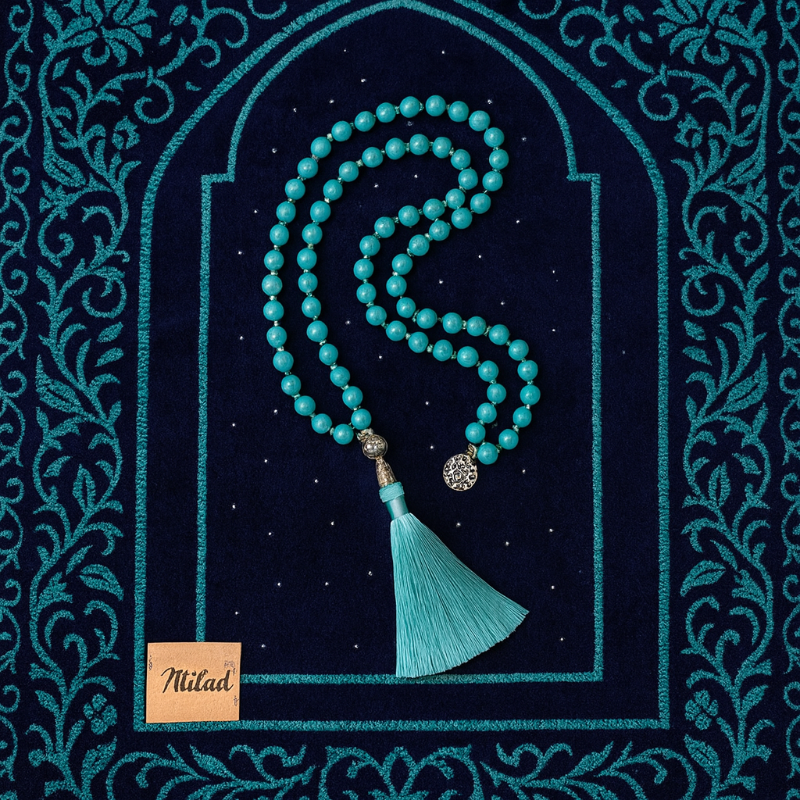 Turquoise Tassel Necklace – Boho Medallion Pendant