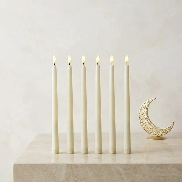 LED Remote Taper Candle – Cream