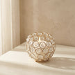 Gold Round Crystal Sphere Candle Holder