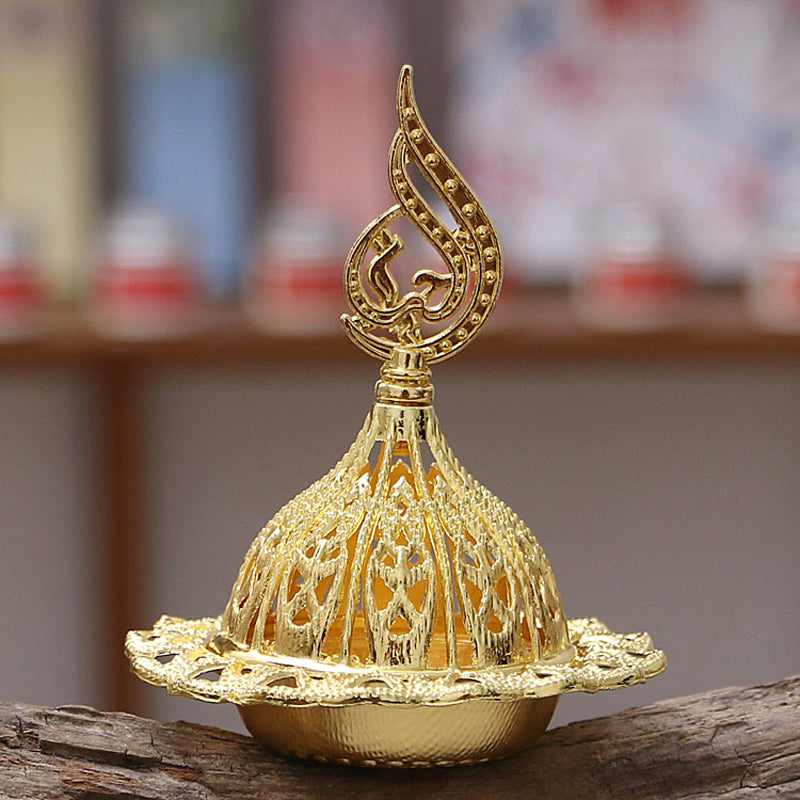 Sacred Heart Gold Metal Incense Burner