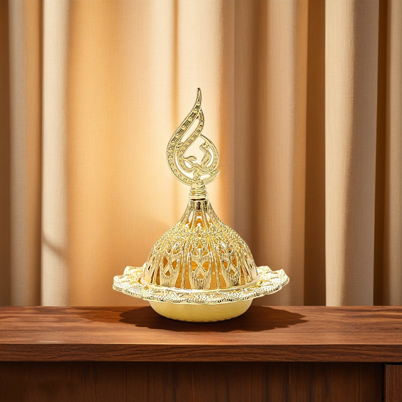 Sacred Heart Gold Metal Incense Burner