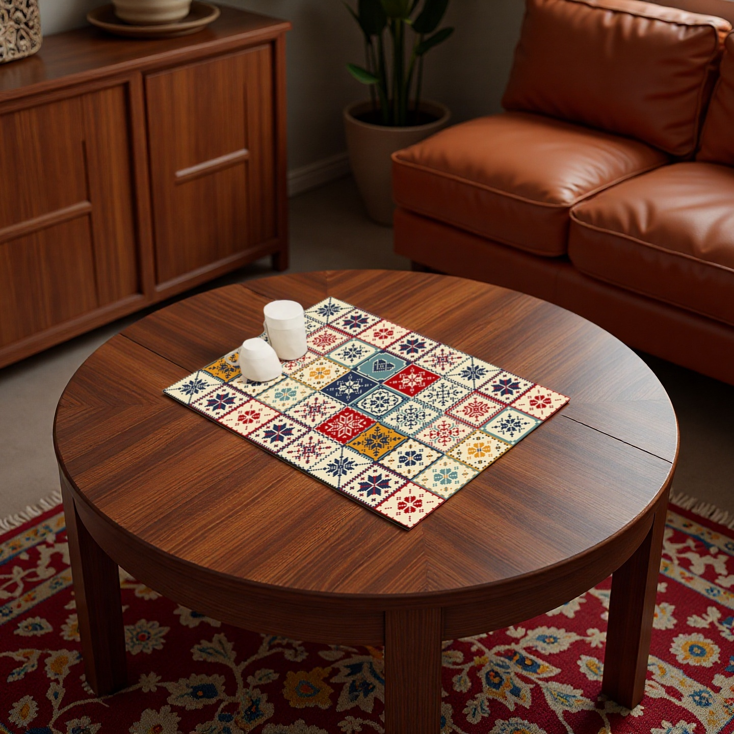 Moroccan Tile Dish Drying Mat — Absorbent & Non-Slip