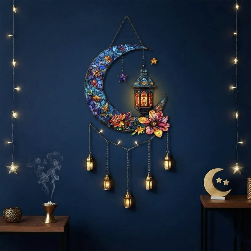 Floral Crescent Lantern Hanging Ornament