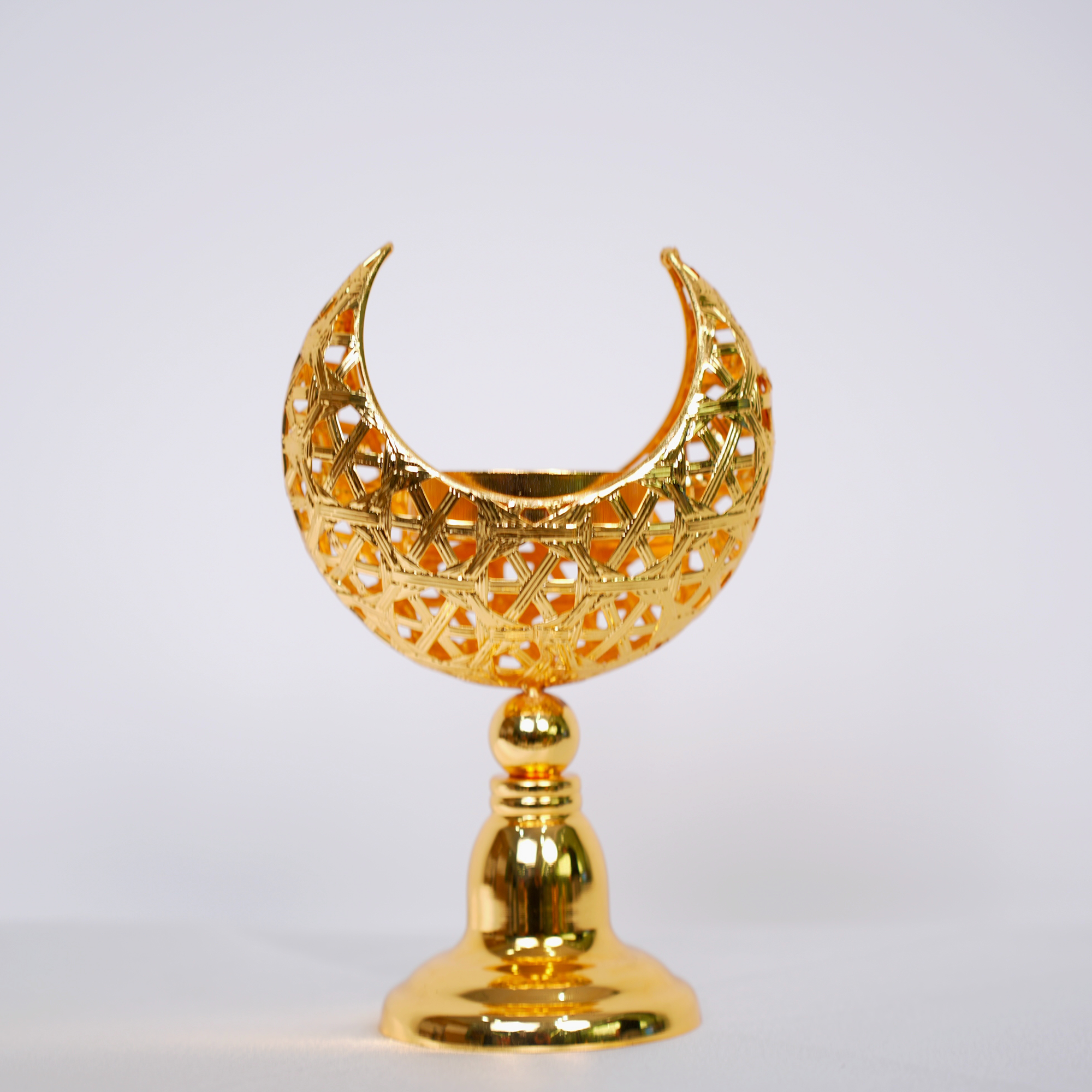 Islamic Moon-Shaped Metal Candle Holder