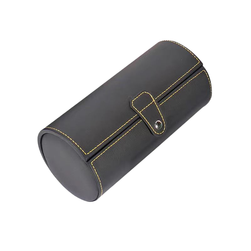 Tasbeeh Storage Box – Leather Cylinder Organizer (Black)