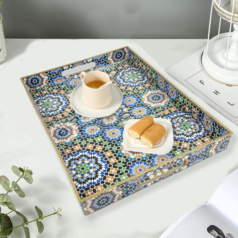 Moroccan Mosaic Plastic Serving Tray