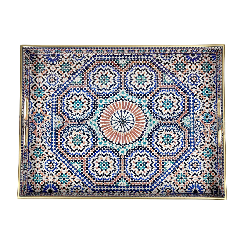Moroccan Mosaic Plastic Serving Tray