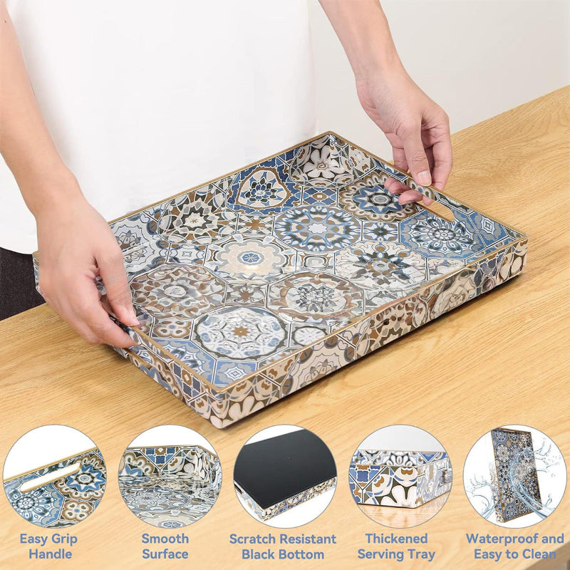 Moroccan Rectangular Plastic Serving Tray