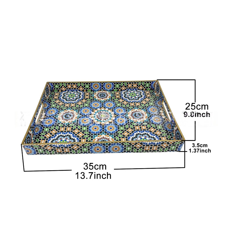 Moroccan Mosaic Plastic Serving Tray