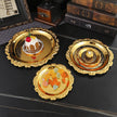 4-Piece Round Gold Tray Set – Moroccan Style Serving
