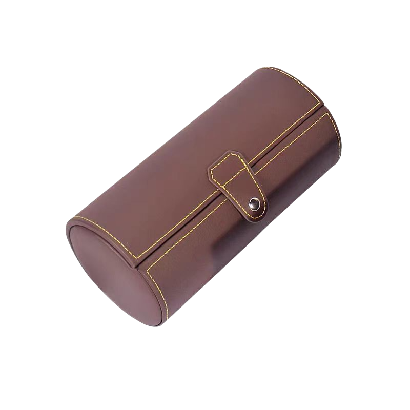 Tasbeeh Storage Box – Leather Cylinder Organizer (Brown)