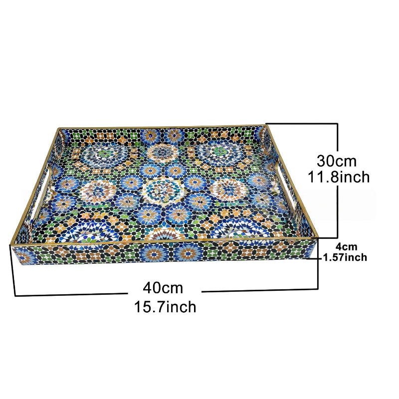 Moroccan Mosaic Plastic Serving Tray