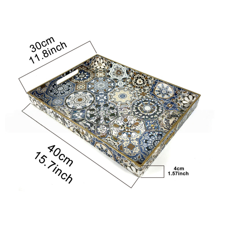 Moroccan Rectangular Plastic Serving Tray