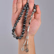 Snowflake Obsidian Tasbih — 33 Beads, Silver Tassel