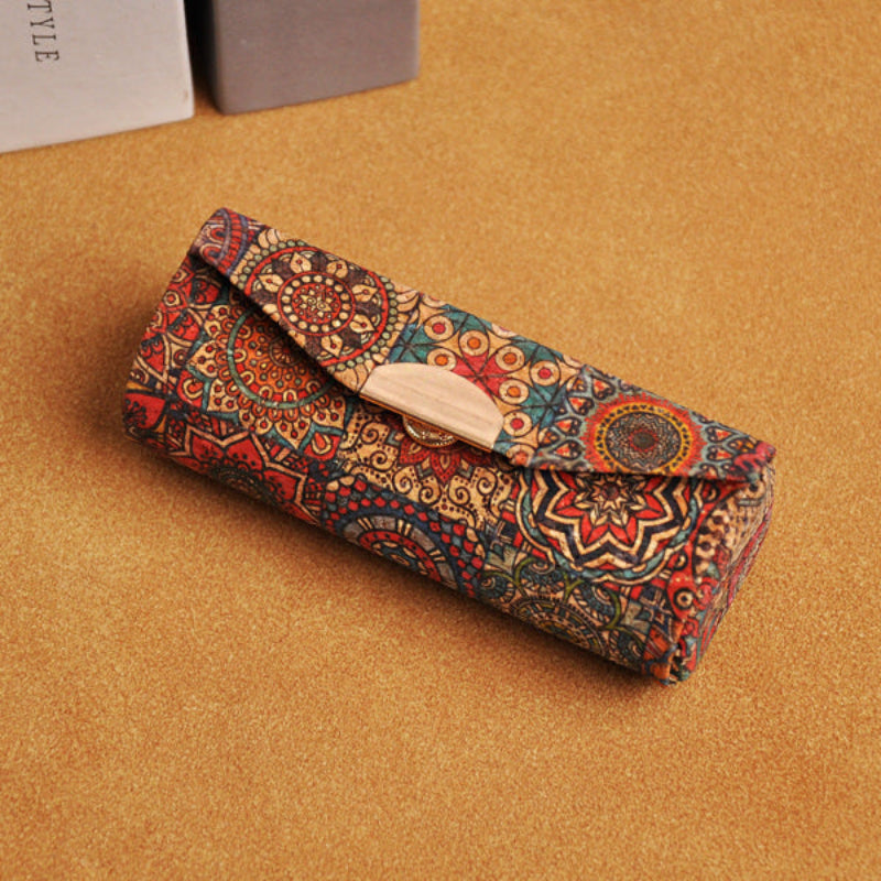 Cork Rectangular Travel Jewelry Box – Mandala Pattern