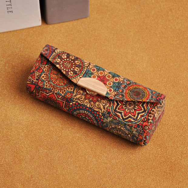 Cork Rectangular Travel Jewelry Box – Mandala Pattern