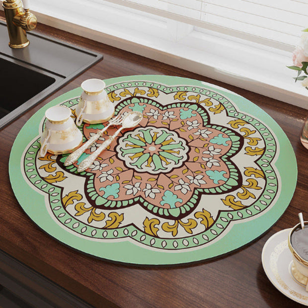 Moroccan Style Trivet Mat – Green & Pink