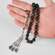 Agate Tasbih with Silver Leaf Tassel