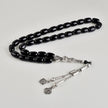 Black Onyx Tasbih – 33 Prayer Beads with Silver Tassel