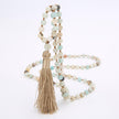 Boho Tassel Necklace – Pastel Frosted Beads, Long Layering