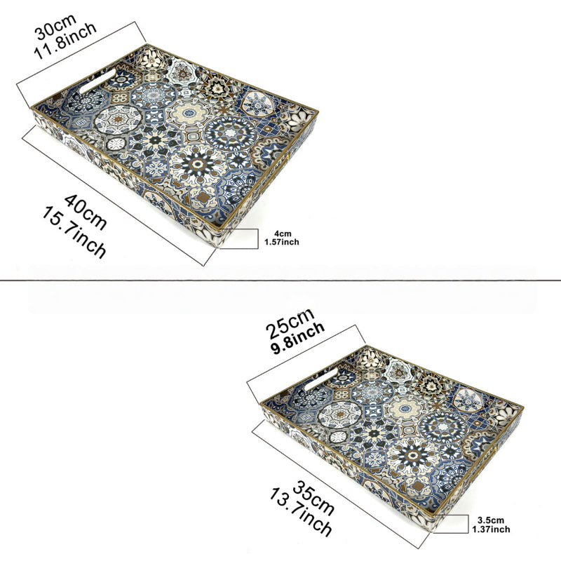 Moroccan Rectangular Plastic Serving Tray