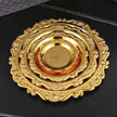 4-Piece Round Gold Tray Set – Moroccan Style Serving