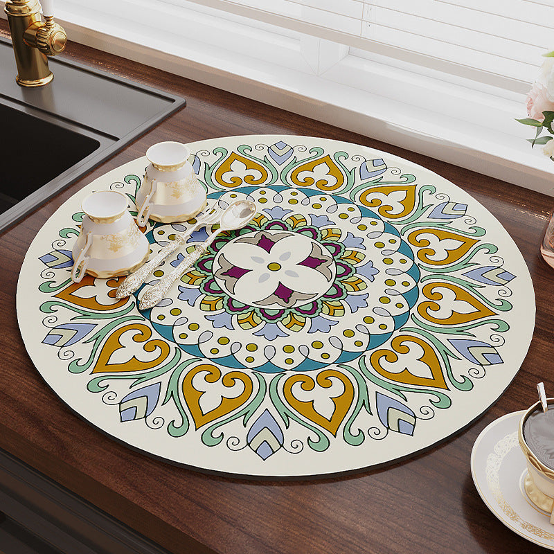 Moroccan Floral Trivet Mat – Yellow & Blue
