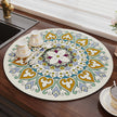 Moroccan Floral Trivet Mat – Yellow & Blue