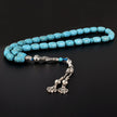 Blue Turquoise Tasbih — 33 Beads, Silver Tassel