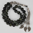Agate Tasbih with Silver Leaf Tassel