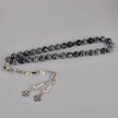 Snowflake Obsidian Tasbih — 33 Beads, Silver Tassel