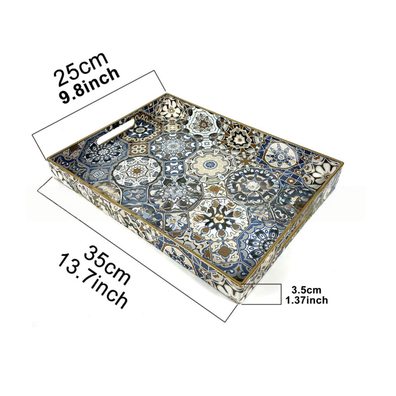 Moroccan Rectangular Plastic Serving Tray