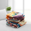 Boho Geometric Cotton Jacquard Throw Blanket – Multicolor Sunset