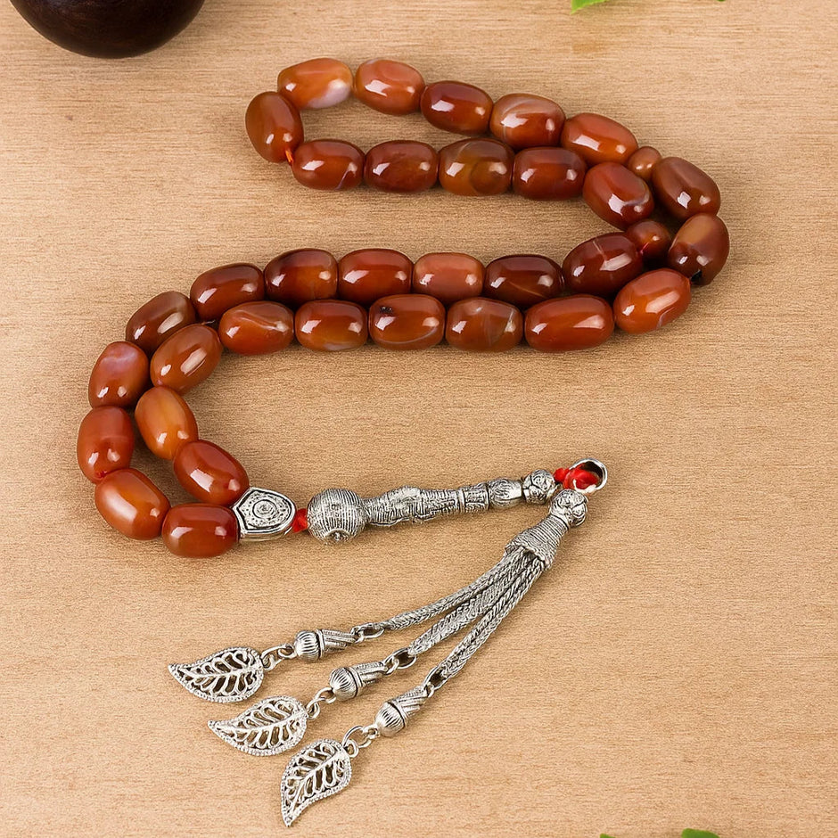 Agate Muslim Prayer Beads – 33 Beads