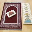 Burgundy Prayer Mat & Tasbih 2-Piece Set
