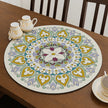 Moroccan Floral Trivet Mat – Yellow & Blue
