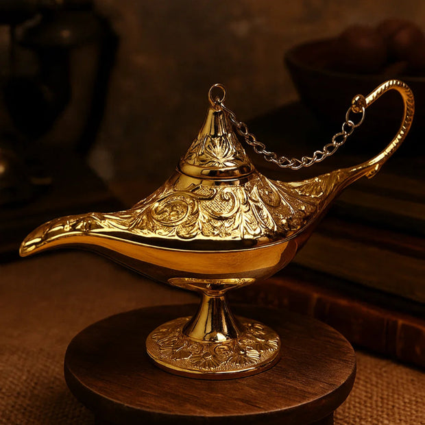 Golden Aladdin’s Genie Lamp – Decorative Ornament