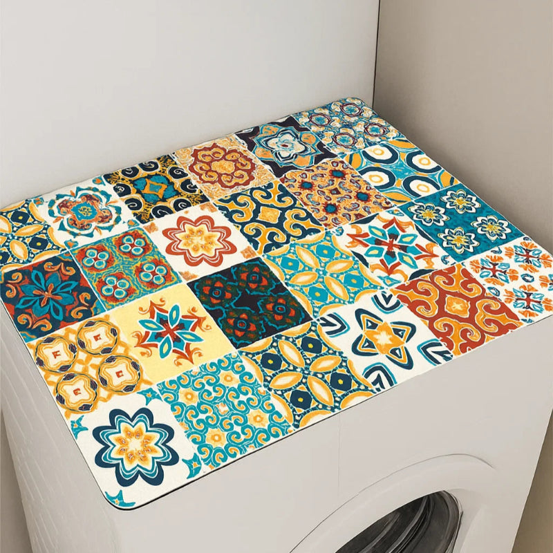 Washer Top Cover – Waterproof Non-Slip Moroccan Tile