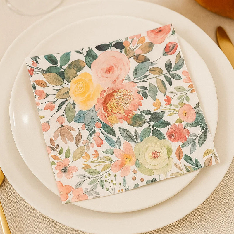 Floral Print Paper Napkins – Soft & Decorative