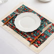 Placemats – Washable Fringe, Moroccan Geometric