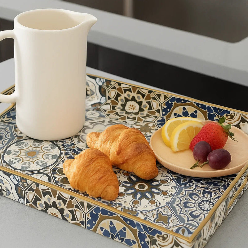 Moroccan Rectangular Plastic Serving Tray