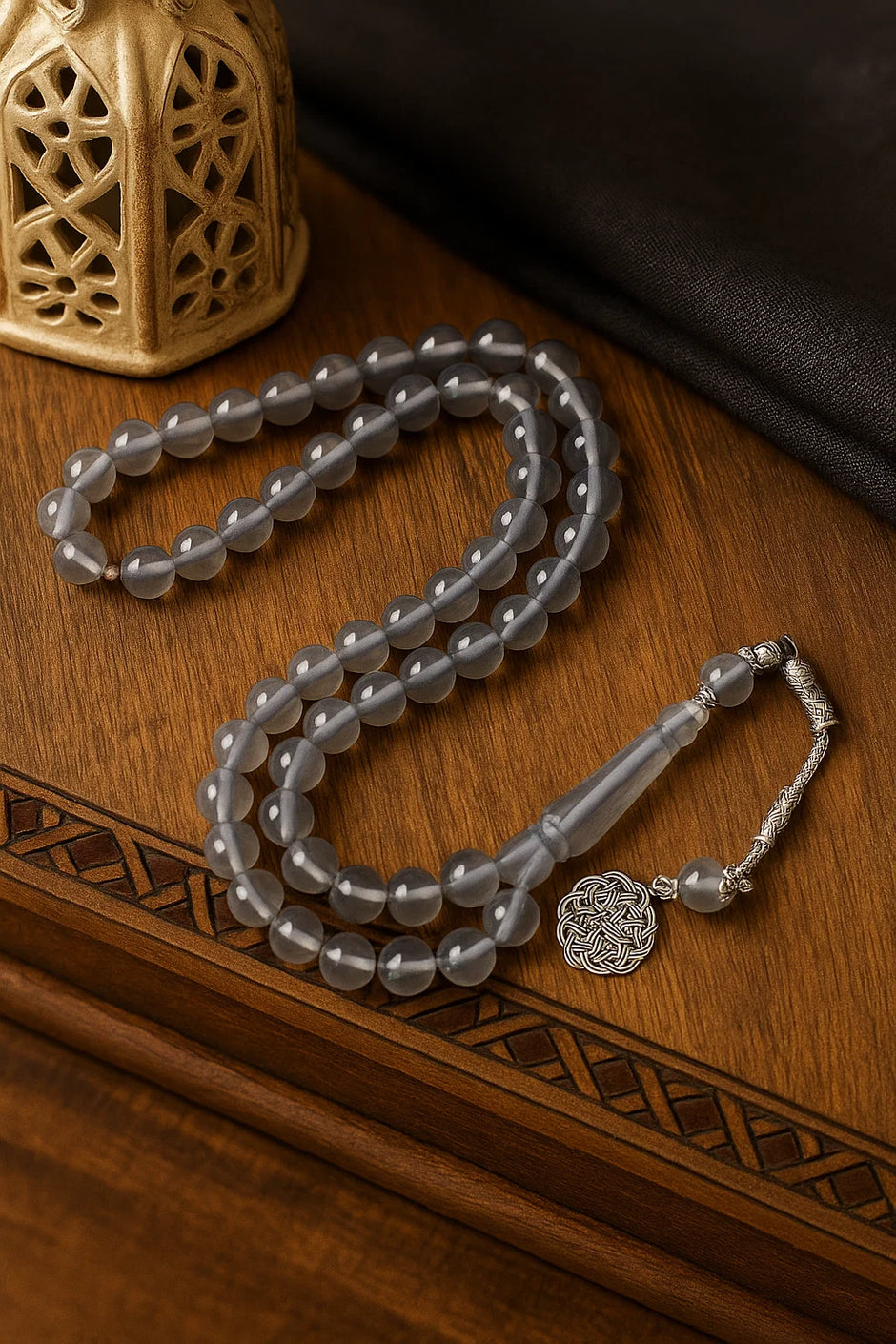 Crystal Tasbih with Silver Ottoman Tassel