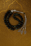 Agate Tasbih with Silver Leaf Tassel