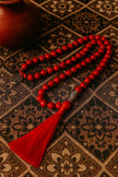 Red Turquoise Prayer Beads – 108 Mala Necklace with Tassel