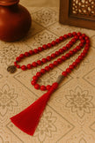 Red Turquoise Prayer Beads – 108 Mala Necklace with Tassel