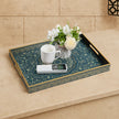 Moroccan Style Rectangular Serving Tray – Blue & Gold