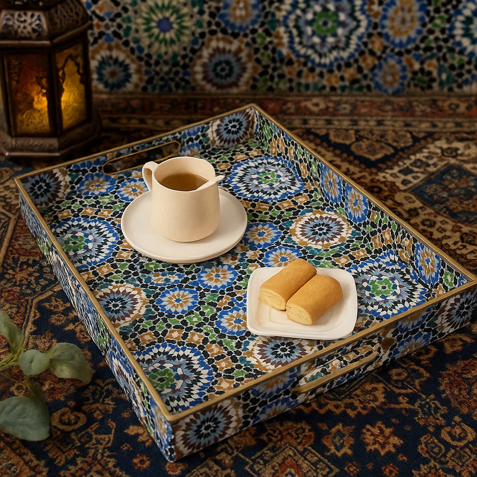 Moroccan Mosaic Plastic Serving Tray